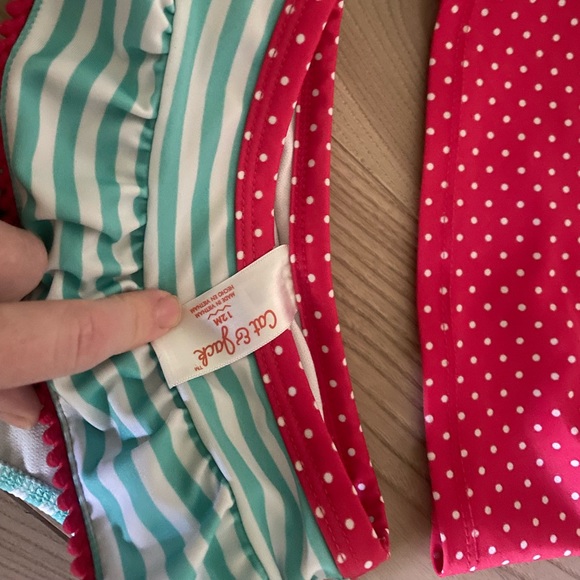 Cat & Jack Tankini Girls Bathing Suit 12 months - Picture 2 of 4